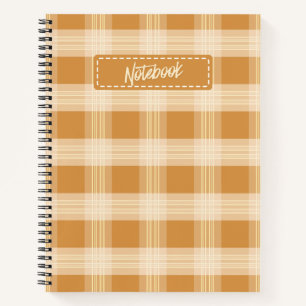 Warm Autumn Plaid Notebook Cozy Check Pattern Jour