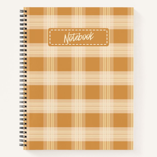 Warm Autumn Plaid Notebook Cozy Check Pattern Jour (Front)