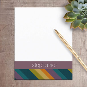 Warm Autumn Striped Pattern Custom Name