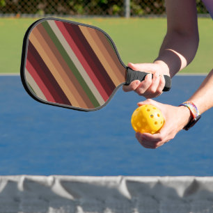 Warm Autumn Stripes Pickleball Paddle