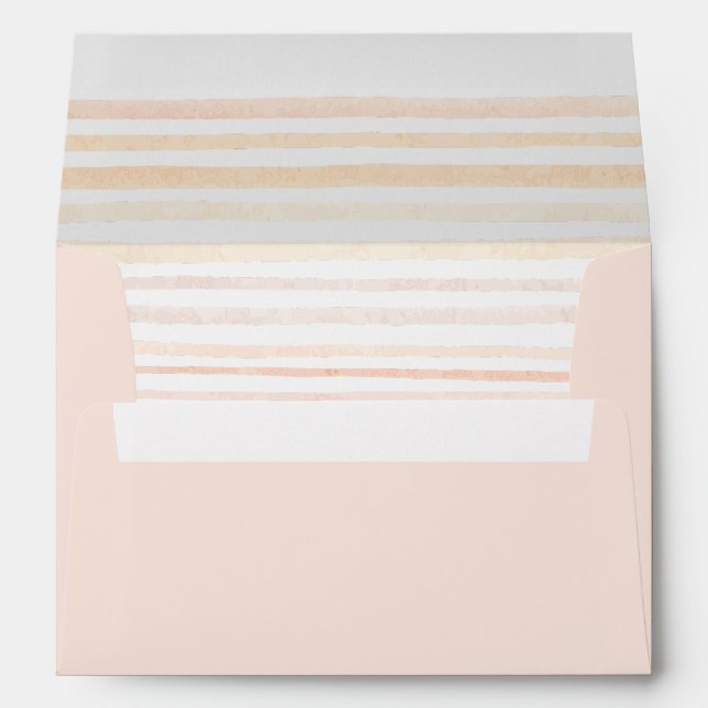 Warm Autumn Watercolor Stripe Envelope (Back (Bottom))