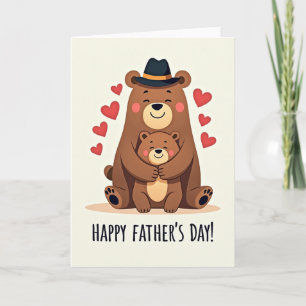 Warm Bear Fathers Day Scene Card