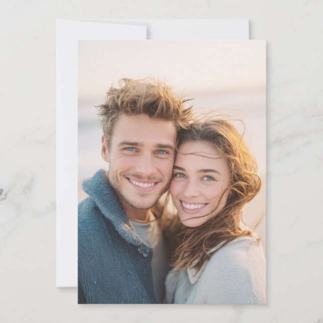 Warm Beige Candid Photo Invitation (Front)