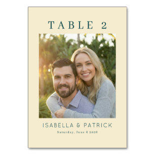 Warm Beige Classic Photo Table Number