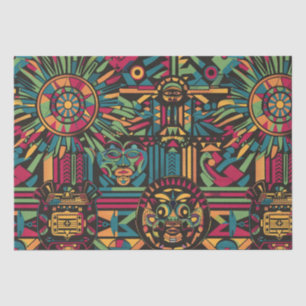 Warm Beige "Eclipsed Suns and Pyramids" Tissue Pap Paper