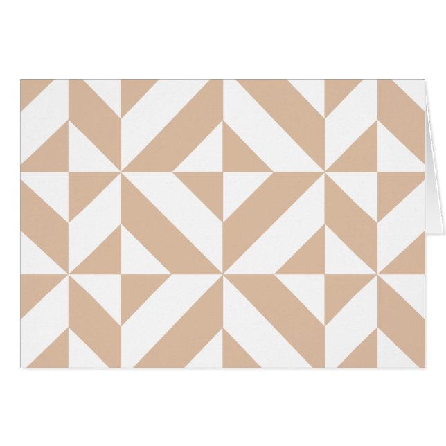 Warm Beige Geometric Deco Cube Pattern (Front Horizontal)
