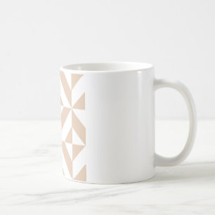 Warm Beige Geometric Deco Cube Pattern Coffee Mug