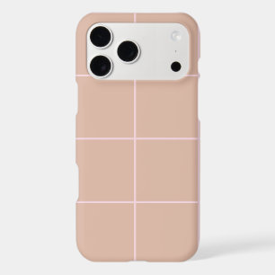 Warm Beige Grid Pattern Minimal Soft Check Design