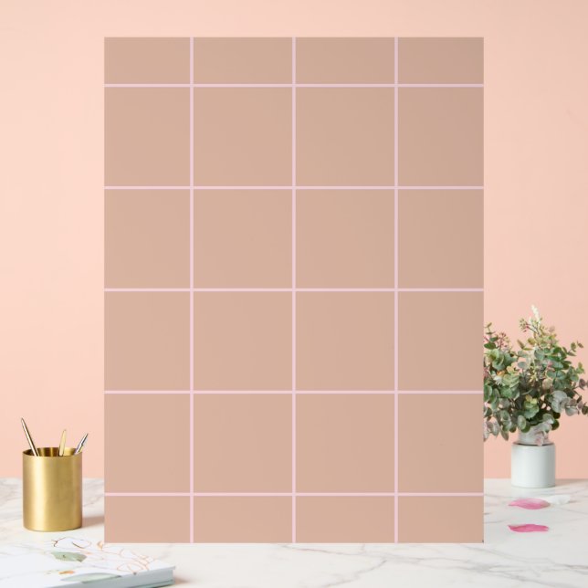 Warm Beige Grid Pattern Minimal Soft Check Design Acrylic Sign (Wedding)