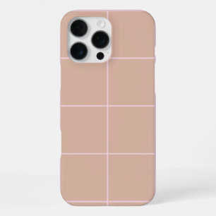 Warm Beige Grid Pattern Minimal Soft Check Design iPhone 16 Pro Max Case