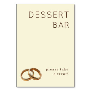 Warm Beige Minimalist Dessert Bar Sign Table Number