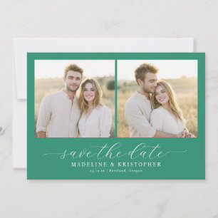 Warm Beige Minimalist Photo Collage Save The Date