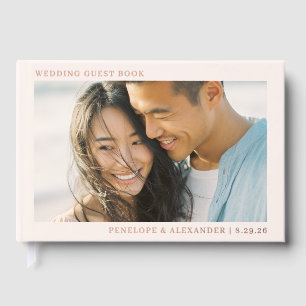 Warm Beige Minimalist Photo Guest Book