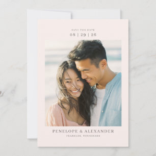 Warm Beige Minimalist Photo Save The Date