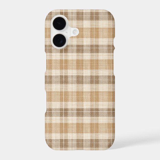 Warm Beige Plaid Linen Texture with Weaves (Back)