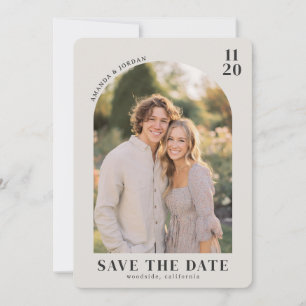 Warm Beige Rustic Photo Save The Date