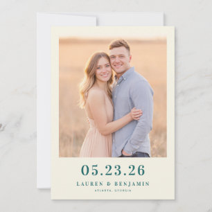 Warm Beige Vintage Photo Save The Date