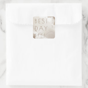 Warm Beige Watercolor Wedding Sticker