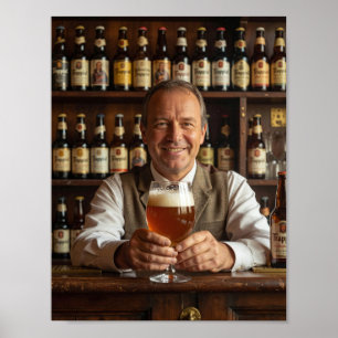 Warm Belgian Abbey Tavern Welcome Poster