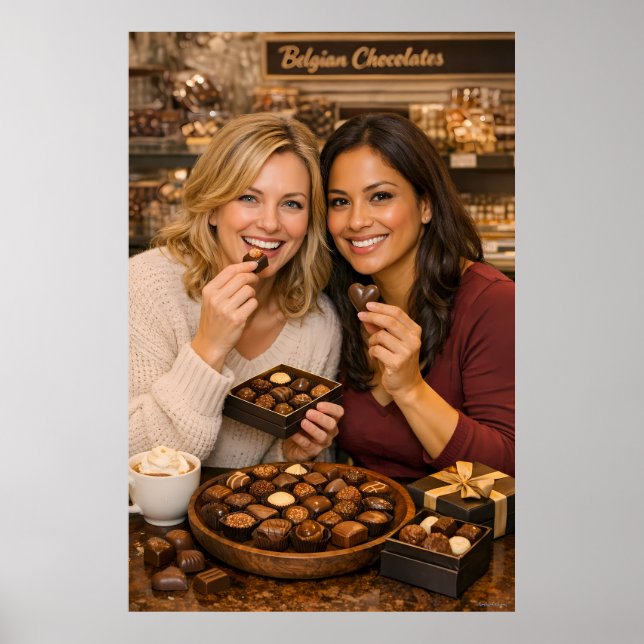 Warm Belgian Praline Cafe Delight Poster (Front)