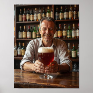 Warm Belgian Tavern Welcome Scene Poster