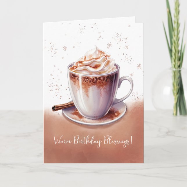 Warm Birthday Blessings with Cup of Comfort Card (Front)