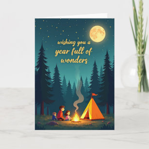 Warm Birthday Campfire Night Card