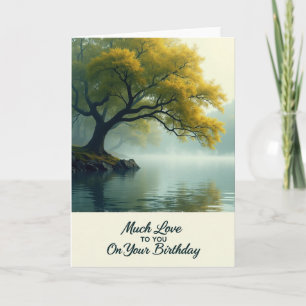 Warm Birthday Golden Tree Card
