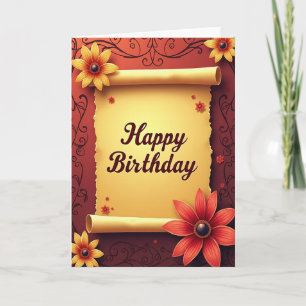 Warm Birthday Scroll Card