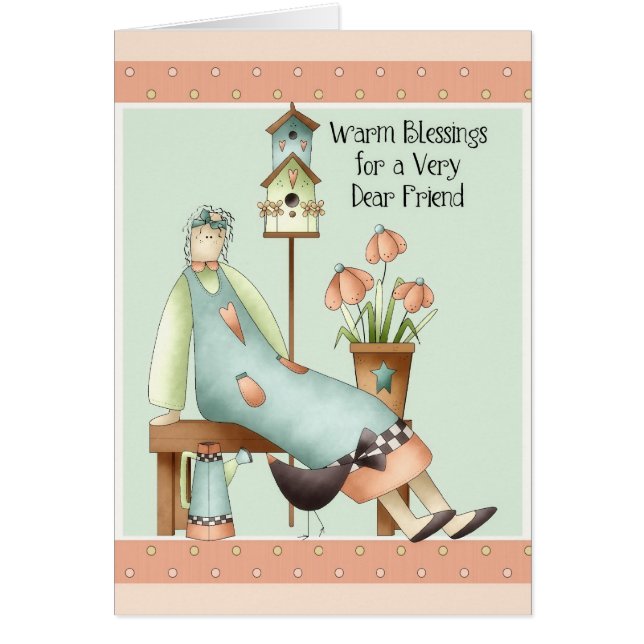 Warm Blessings Friend Soft Prim Greeting Card (Front)