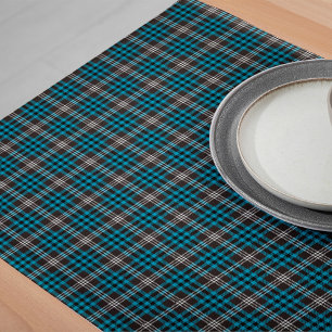 Warm Blue Grey Tartan– Gift for Family Gatherings Long Table Runner