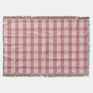 Warm Blush Checkerboard Pattern Soft Pink & Terrac Throw Blanket