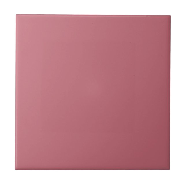 Warm Blush Rose Solid Colour | #c36976 Ceramic Tile (Front)
