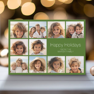 Warm Boho Colour Retro Stripes - 10 Photo Holiday Card