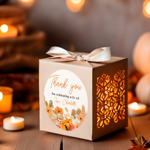 Warm Boho Little pumpkin fall baby shower Classic Round Sticker