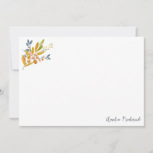 Warm Botanical Watercolor Personalised Stationery Card