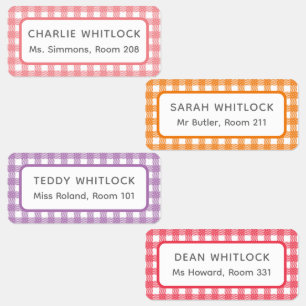 Warm Brights Gingham Plaid Four Kid School