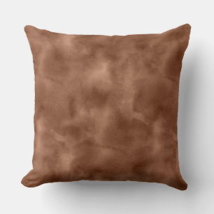 Warm Brown Abstract Watercolor Style Cushion
