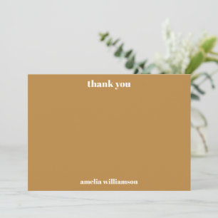 Warm Brown Fall Personalised Bridal Shower Thank You Card
