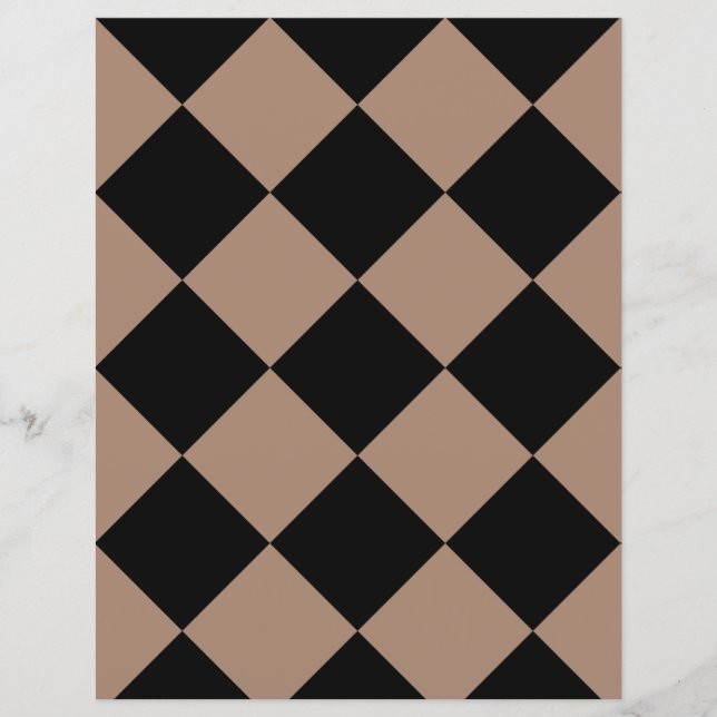 Warm Brown Harlequin Scrapbook Paper (Front)