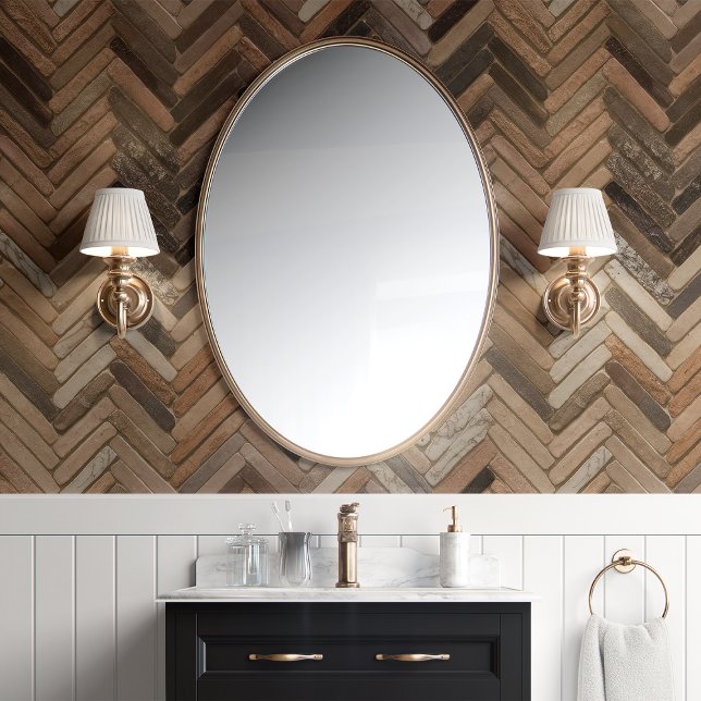 Warm Brown Herringbone Chevron Tile  Wallpaper (Creator Uploaded)