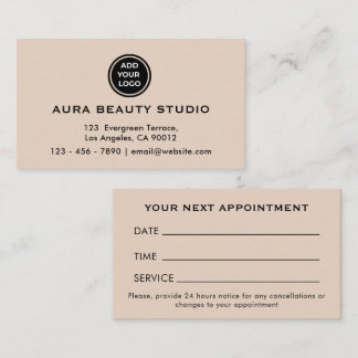 Warm Brown Logo Contact Business Appointment Card