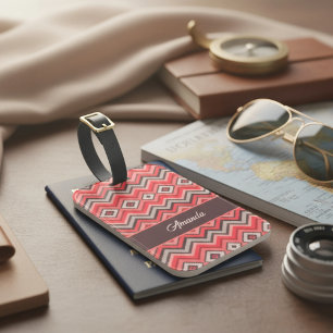 Warm Chevron Luggage Tag