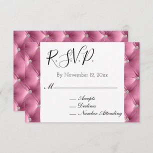 Warm Chic Soft Pink Faux Velvet Wedding RSVP Enclosure Card