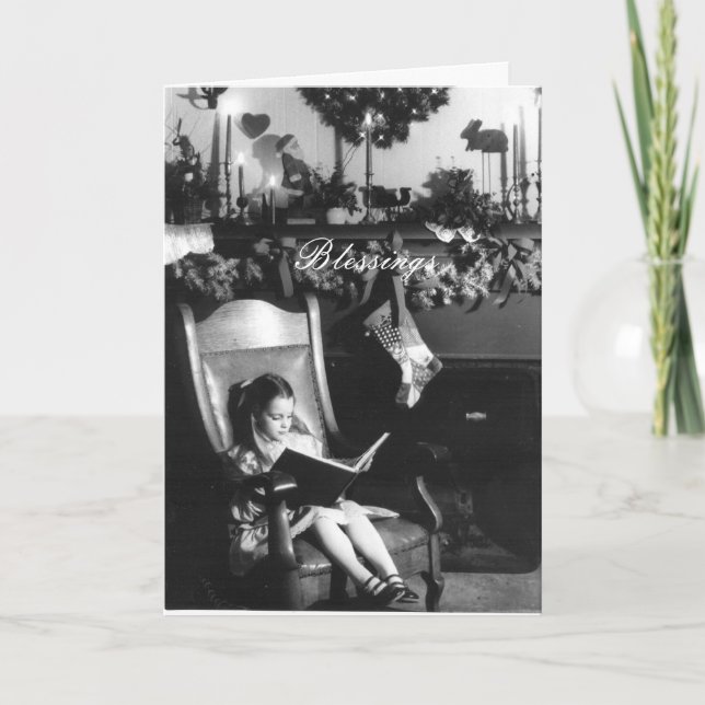 Warm Christmas Greetings Holiday Card (Front)