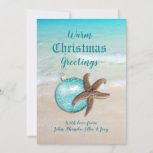 Warm Christmas Greetings Photo Back Starfish Card
