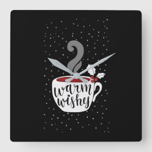 **WARM CHRISTMAS HOLIDAY WISHES** CLOCK