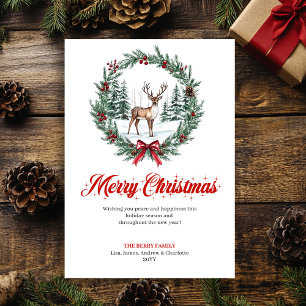 Warm Christmas Scene Watercolor Greeting Card