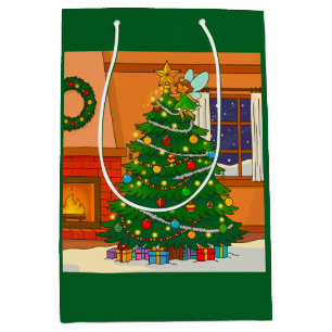WARM CHRISTMAS TREE TREE DESIGN MEDIUM GIFT BAG
