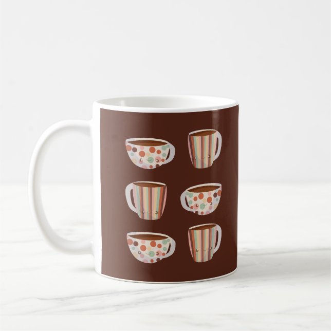 Warm Circle Pattern On Cups Of Coffee Coffee Mug (Left)